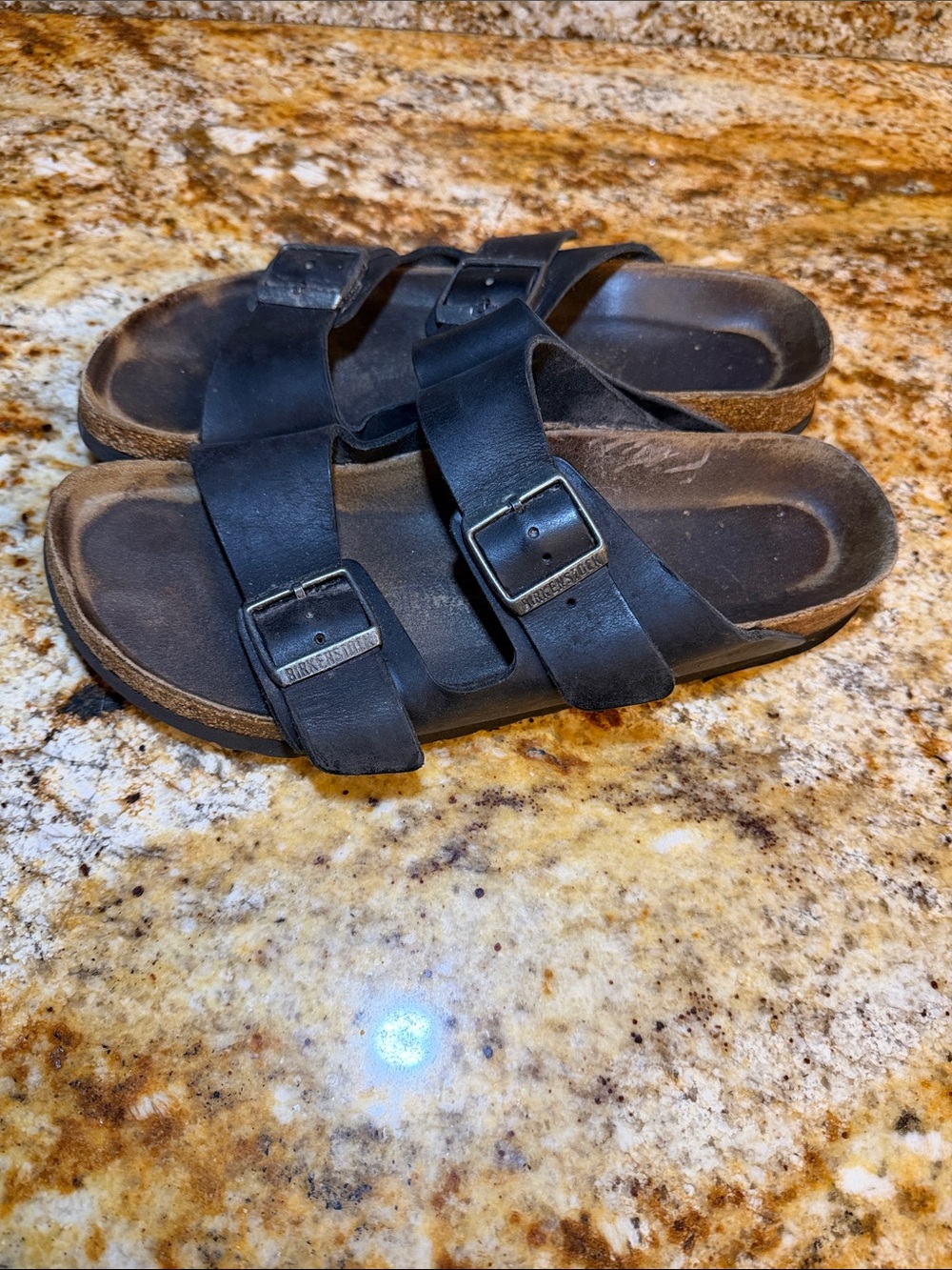 Birkenstock Black Two-Strap Leather Sandals - Picture 5 of 6